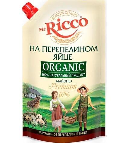 Майонез Mr.Ricco Organic на перепелином яйце 67% 400 г