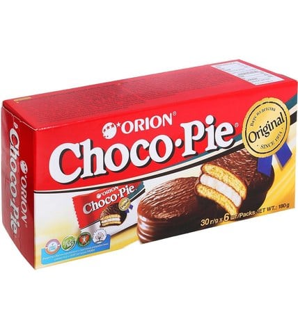 Пирожное Orion Choco Pie бисквитное в шоколаде с начинкой Marshmallow 180 г