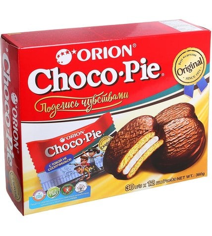 Пирожное Orion Choco Pie бисквитное в шоколаде с начинкой Marshmallow 360 г