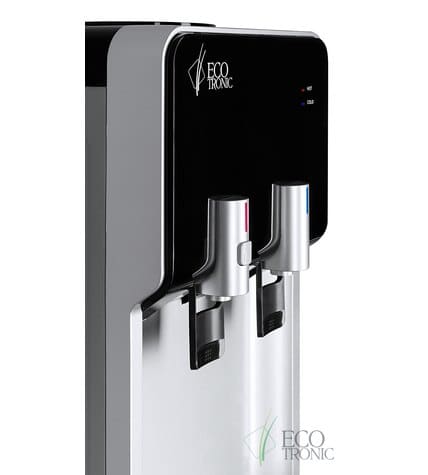 Кулер для воды напольный Ecotronic M40-LCE black+silver со шкафчиком