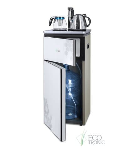 Кулер с чайным столиком Тиабар Ecotronic TB1-LE silver с нижней загрузкой бутыли цена