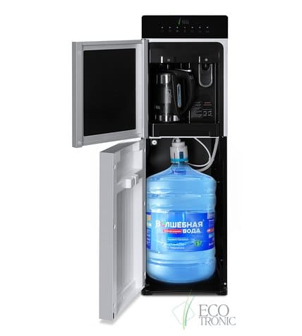 Кулер для воды с чайником Ecotronic M15-LXKEM silver с нижней загрузкой бутыли
