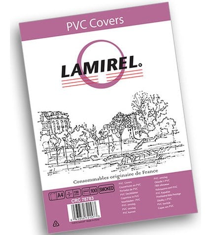 Обложка для переплета Lamirel Transparent дымчатая PVC A4 150 мкм 100 шт