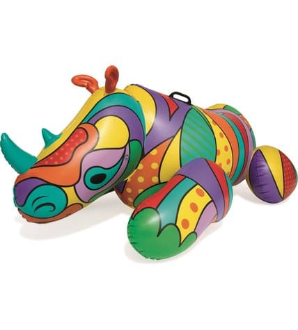 Надувная игрушка-наездник BestWay Носорог Поп-арт 201 х 102 см от 12 лет 