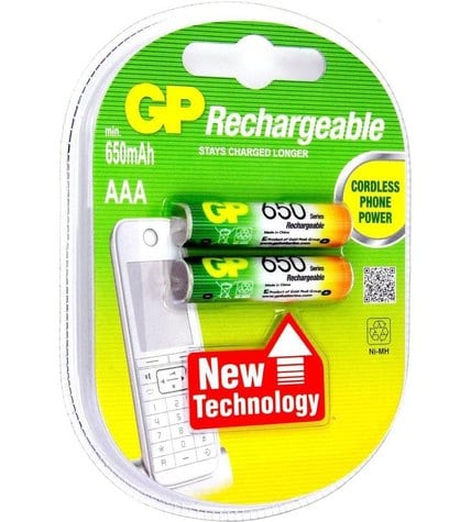 Аккумулятор GP Batteries 650 mAh ААА 2 шт