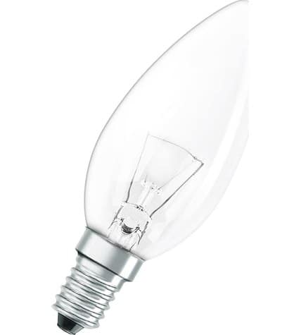 Лампа накаливания Osram Classic B CL E14 60 Вт теплый свеча прозрачная
