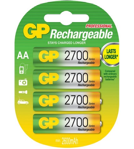 Аккумулятор GP Batteries Rechargeable АА 2700 мАч 4 шт