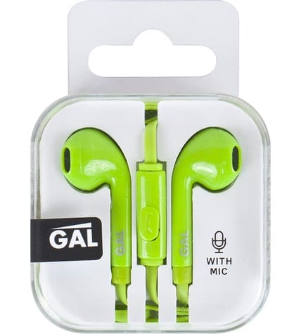 Наушники Gal с микрофоном HM-060GR зеленые
