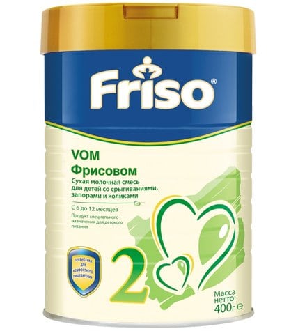 Смесь Friso Фрисовом 2 молочная сухая с 6 до 12 месяцев с пребиотиками 400 г