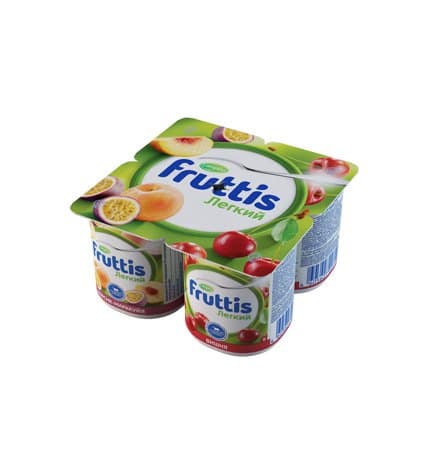 Йогуртный продукт Fruttis легкий персик-маракуйя / вишня 0,1% 110 г
