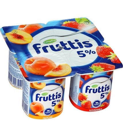 Йогуртный продукт Fruttis клубника персик 5% 115 г