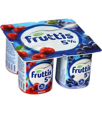 Йогуртный продукт Fruttis вишня черника 5% 115 г