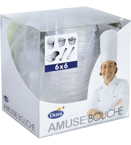 Набор пластиковой посуды Duni Amuse-Bouche на 6 персон 36 шт