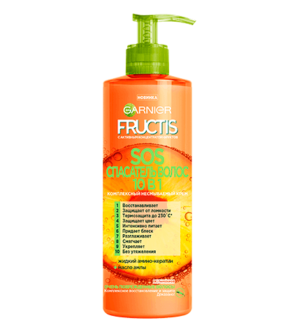 Крем Garnier Fructis Комплексный несмываемый уход спасатель волос 10 в 1 400 мл