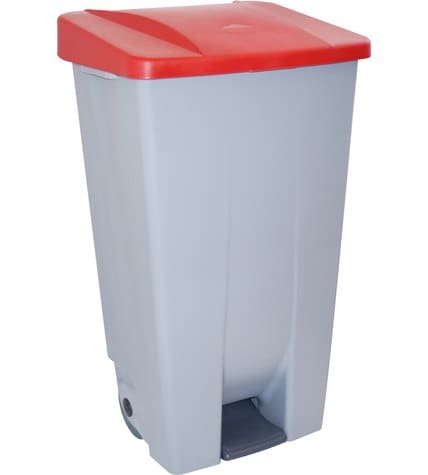 Контейнер Denox для мусора с крышкой и педалью красный 120 л
