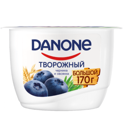 Продукт творожный Danone черника и овсянка 3,6% 170 г