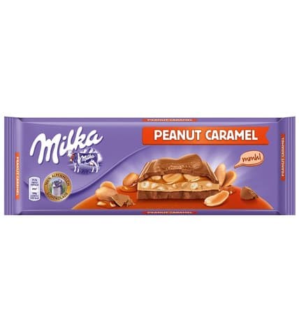 Шоколад Milka молочный с арахисом и карамелью 90 г