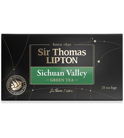 Чай зеленый Lipton Sir Thomas Sichuan Valley в пакетиках 2 г 25 шт