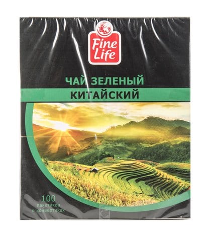Чай зеленый Fine life китайский в пакетиках 1,8 г х 100 шт