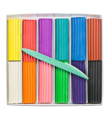 Пластилин Луч Классика со стеком 12 цветов 240 г купить в Москве