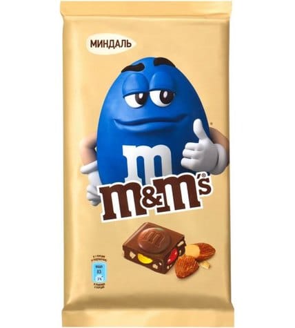 Шоколад M&M's молочный с миндалем и разноцветным драже 122 г