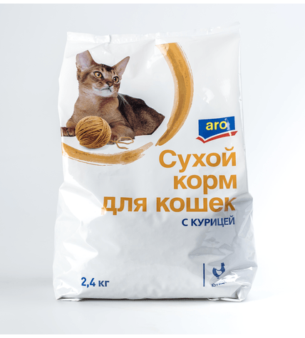 Корм для кошек Aro с курицей сухой 2,4 кг