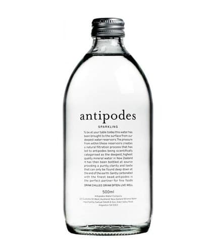 Вода «Antipodes» (Антипоудз) 0,5 литра газированная в стеклянной бутылке (24 бутылки)