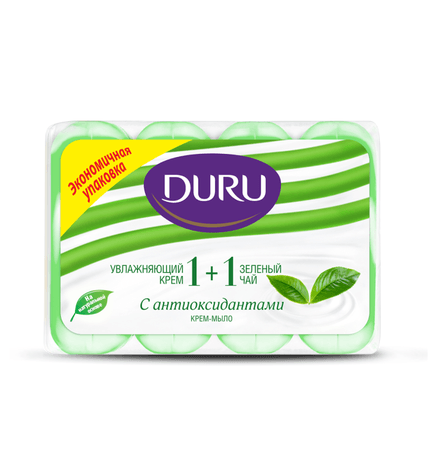 Туалетное мыло Duru Soft Sensations Зеленый чай и увлажняющий крем 4*90 г