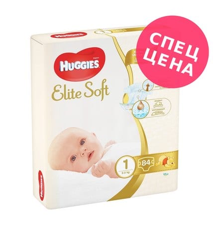 Подгузники Huggies Elite Soft 1 84 шт