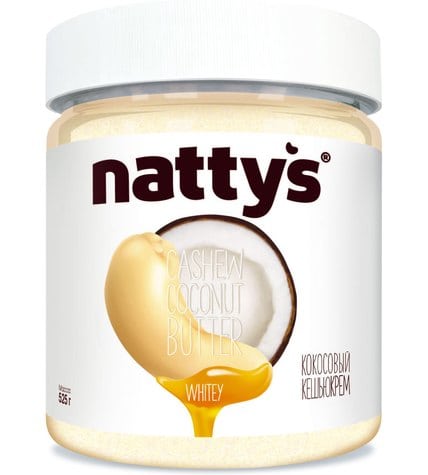Паста-крем Nattys кешью-кокосовая Whitey с медом 525 г