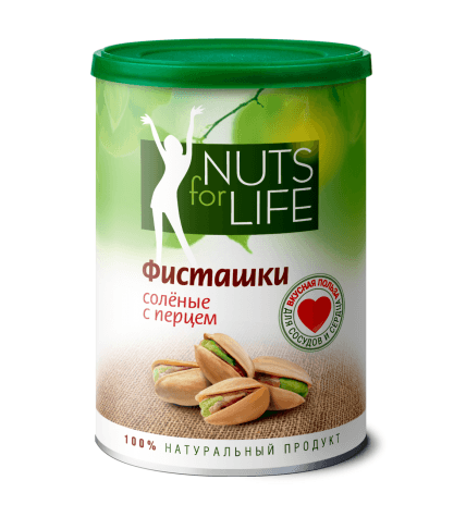 Фисташки Nuts for Life соленые с перцем 175 г
