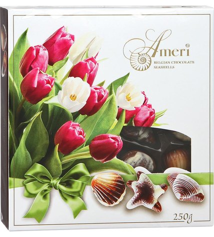 Шоколадные конфеты Ameri с начинкой пралине ракушки
