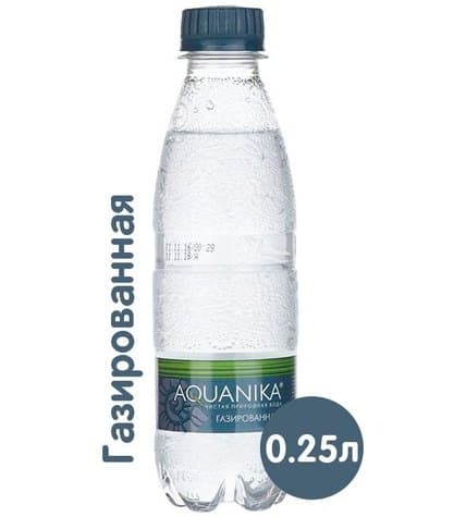 Питьевая вода «Aquanika» 0,25 л в ПЭТ-бутылке газированная (24 шт)