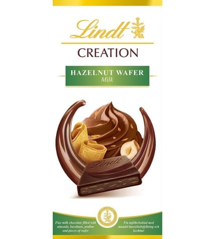 Шоколад молочный Lindt Creation Пралине с вафлей 150 г