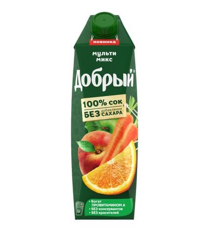 Сок Добрый 100% Multi-Mix яблоко-апельсин-персик-морковь 1 л