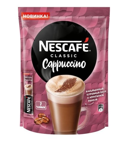Кофейный напиток Nescafe Classic Капучино 3 в 1 растворимый 126 г