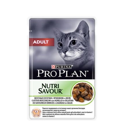Влажный корм Purina Pro Plan для взрослых кошек с ягненком в желе 85 г