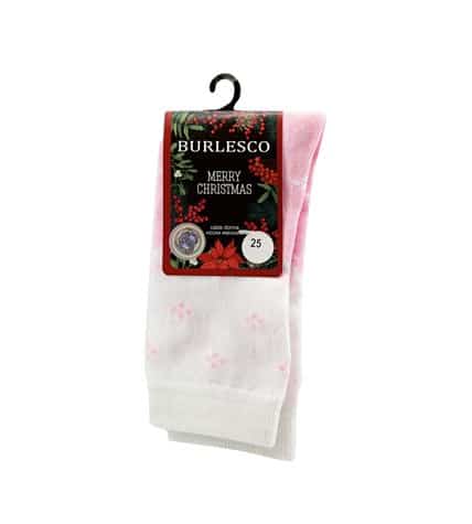 Носки женские Burlesco Merry Christmas хлопок белый-розовыйp 25