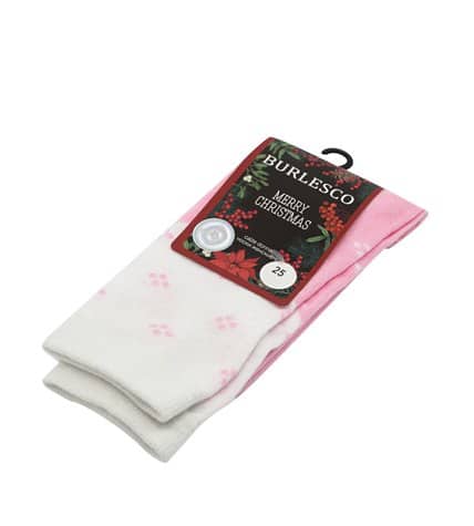 Носки женские Burlesco Merry Christmas хлопок белый-розовыйp 25 купить в Москве