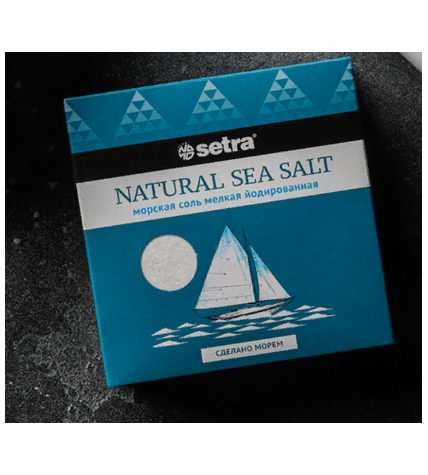 Соль Setra пищевая морская йодированная мелкая