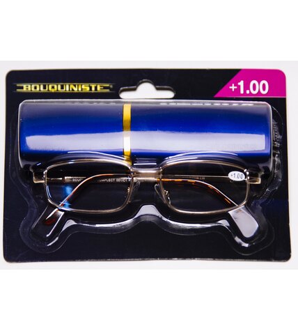 Комплект Bouquiniste 4 в 1 очки корригирующие для чтения +1,0 + футляр + салфетка из микрофибры + шнурок