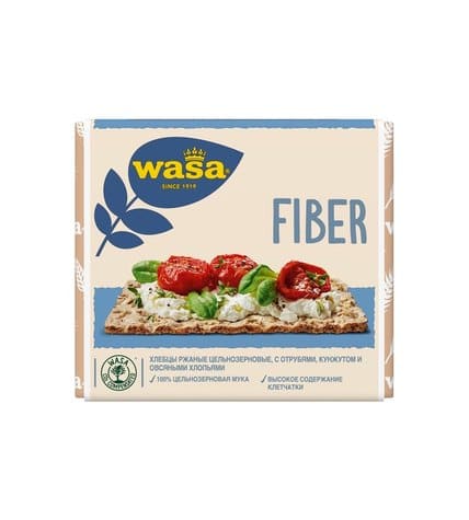 Хлебцы ржаные Wasa Fiber цельнозерновые с пшеничными отрубями, кунжутом и овсяными хлопьями 230 г