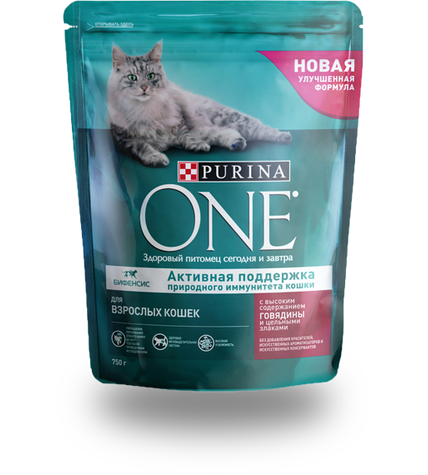 Корм Purina One с говядиной и морковью для взрослых кошек 75 г