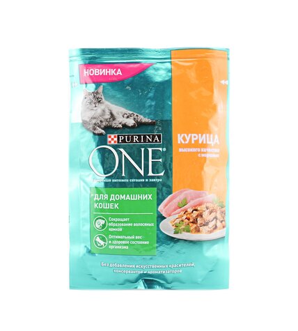 Корм Purina One с курицей и морковью для домашних кошек 75 г