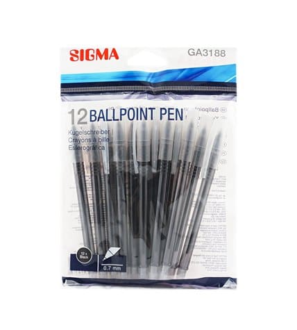 Ручки шариковые Sigma черный набор 12 шт