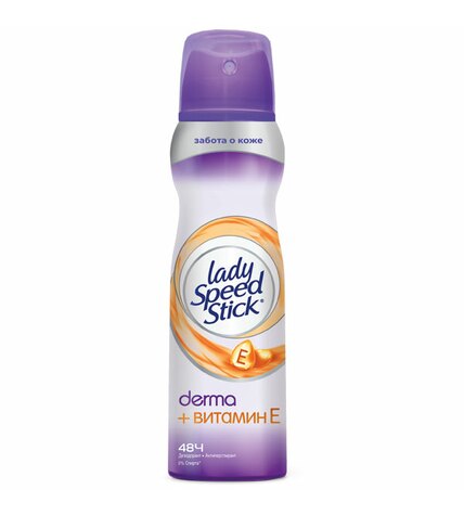 Дезодорант-антиперспирант Lady Speed Stick Derma + Витамин Е спрей женский 150 мл