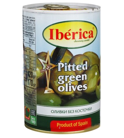 Оливки Iberica зеленые без косточки 420 г