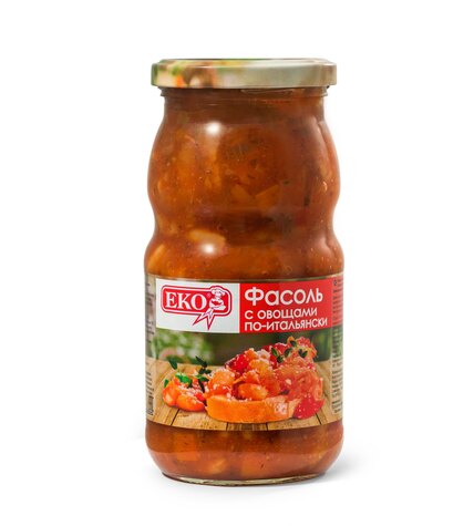 Фасоль Еко с овощами по-итальянски в томатном соусе 510 г