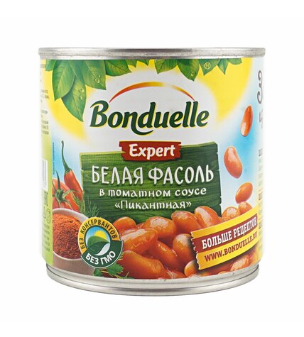 Белая фасоль Bonduelle в томатном соусе пикантная 425 г