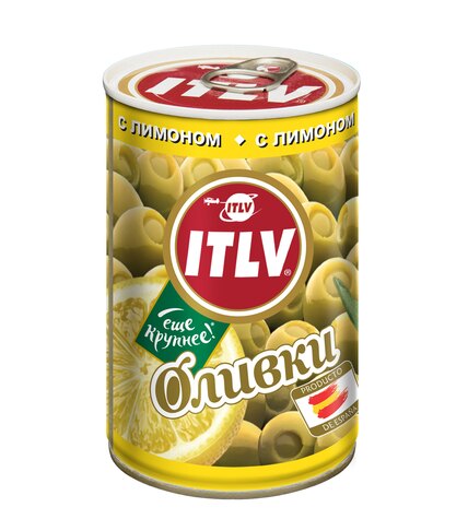 Оливки ITLV зеленые с лимоном 314 г